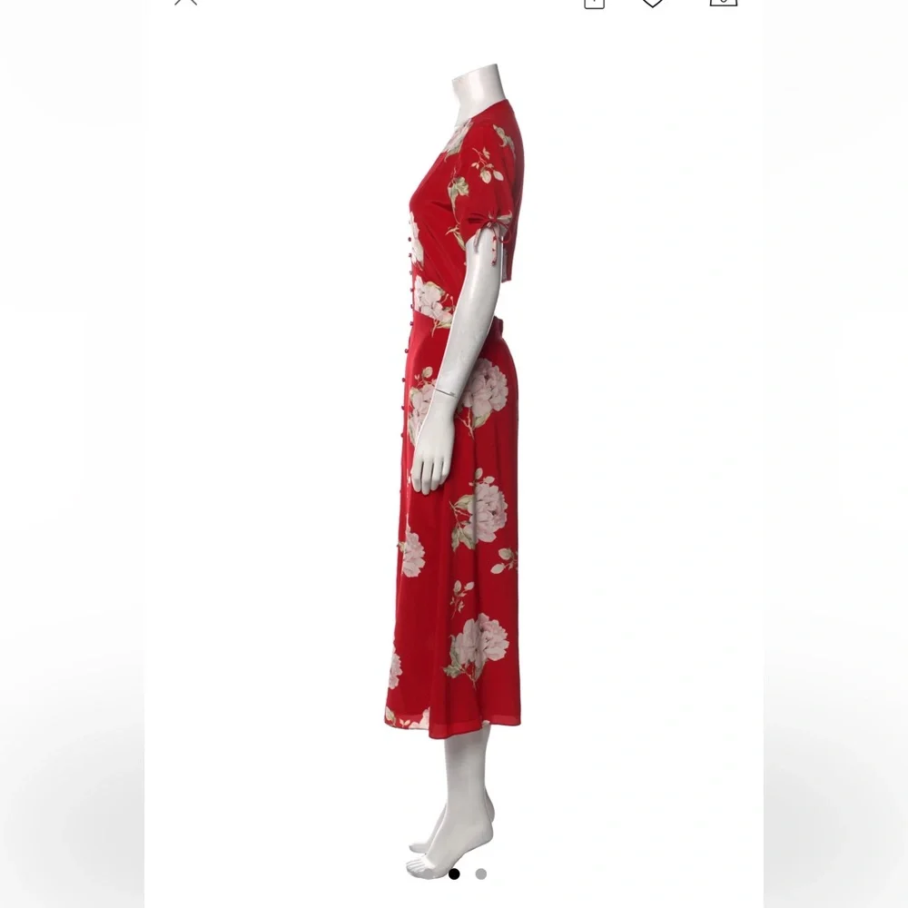 Intermix Lanoorya Silk Floral Dress Sz 4 - Picture 5 of 8